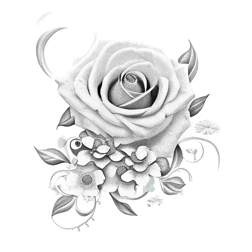 Georgia with flowers around it tattoo design idea