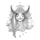Aquarius moon goddess water bearer tattoo design idea