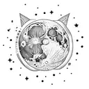  **Left Chest:** The moon and bread could be intertwined, forming a unique composition. The moon could have a blanket of tattoo design idea