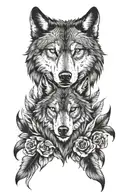 wolf and eagle face tattoo tattoo design idea