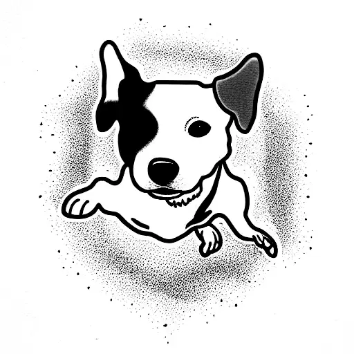 jack russell jumping  tattoo design idea
