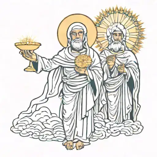 illuminate and god holding tattoo design idea