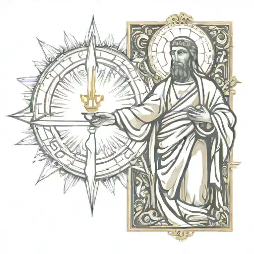 illuminate and god holding tattoo design idea