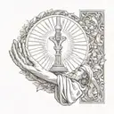 illuminate and god holding tattoo design idea