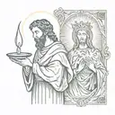 illuminate and god holding tattoo design idea