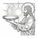 illuminate and god holding tattoo design idea