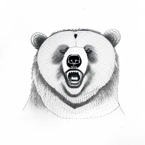 angry bear on the chest  tattoo design idea