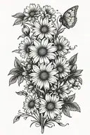 Daisies, buttercups tattoo design idea