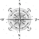 Virgo constellation with compass tattoo design idea