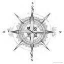 Virgo constellation with compass tattoo design idea