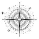 Virgo constellation with compass tattoo design idea