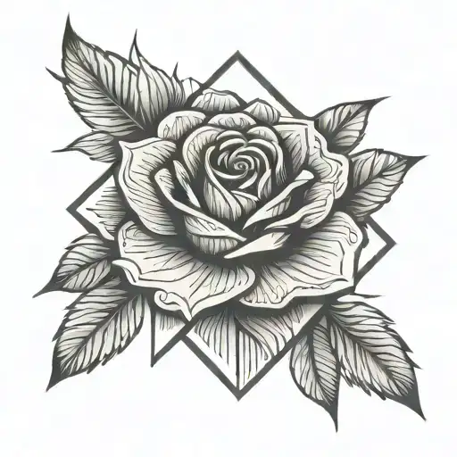 Rose fire tattoo design idea