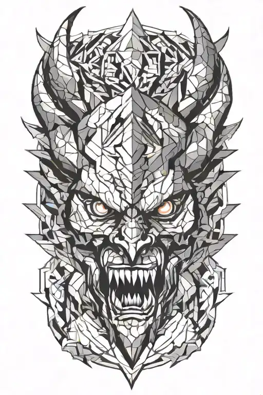 demon of rage tattoo design idea