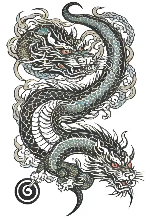 japan tuning dragon tiger tattoo design idea