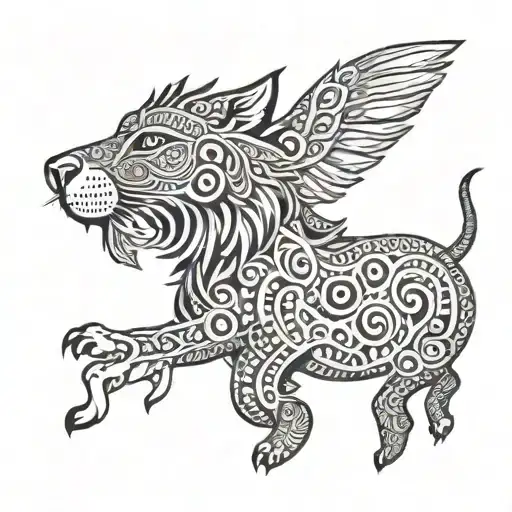 a tirbal animal tattoo half arm sleeve tattoo design idea