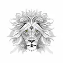A majestic lion surrounded by intricate blackwork flowers tattoo design idea