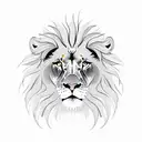 A majestic lion surrounded by intricate blackwork flowers tattoo design idea