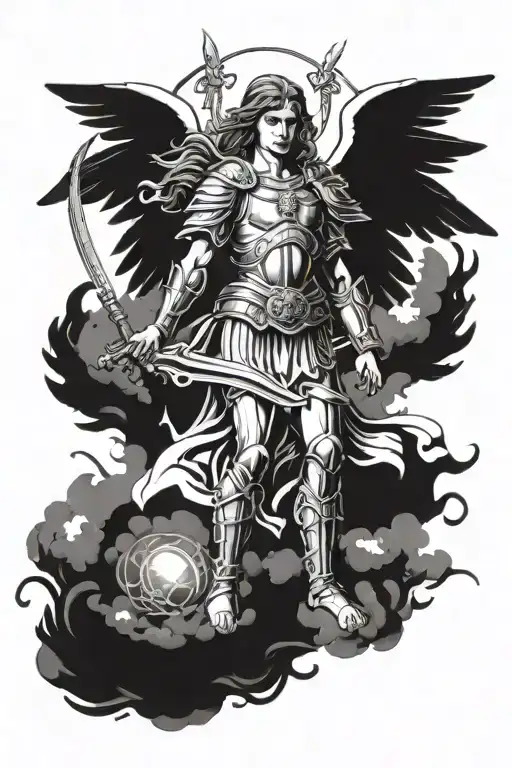 st michael the archangel tattoo design idea