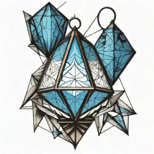  blue lantern tattoo design idea