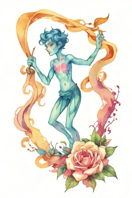 the main character from the animated series The midnight gospel tattoo design idea