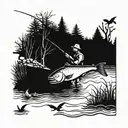 fishing hunting and LLL  tattoo design idea