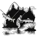 fishing hunting and LLL  tattoo design idea
