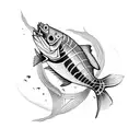Fish skeleton tattoo design idea