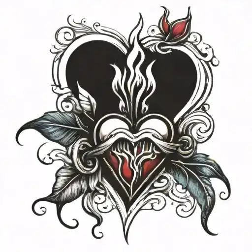 sacred heart bleeding  tattoo design idea