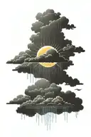 rain cloud and sun tattoo design idea
