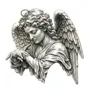 angel statue tattoo design idea