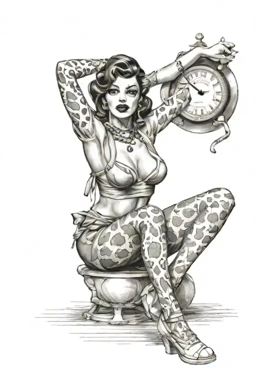 pin ups tattoo design idea