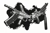 3 bullet shooting tattoo design idea