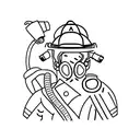 firefighter with number 136 on helmet tattoo design idea