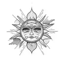 Sun and Moon tattoo design idea