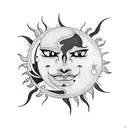 Sun and Moon tattoo design idea