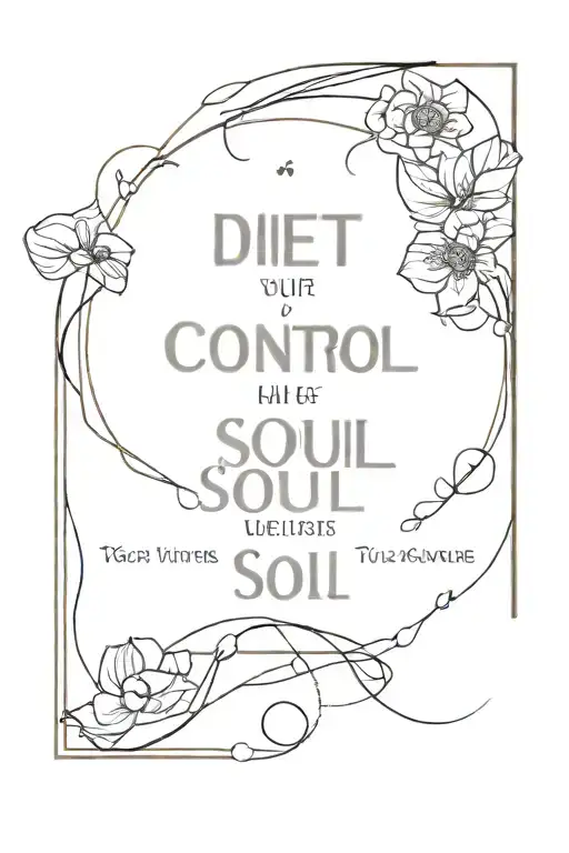 diet control your mind body soul tattoo design idea