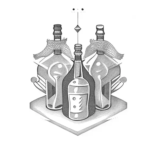 rum bottle tattoo design idea