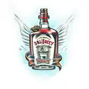 rum bottle tattoo design idea