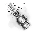 rum bottle tattoo design idea