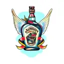 rum bottle tattoo design idea