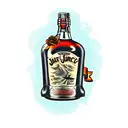 rum bottle tattoo design idea