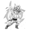 goku fighting patrick star tattoo design idea