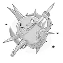 goku fighting patrick star tattoo design idea