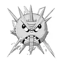 goku fighting patrick star tattoo design idea