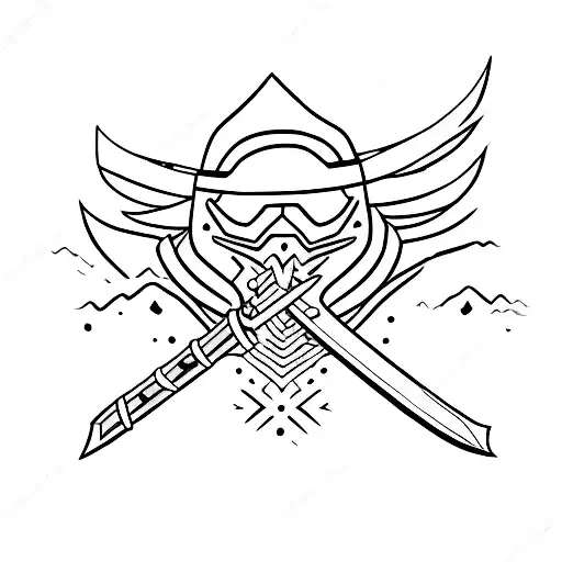 katana and longsword crossing  tattoo design idea