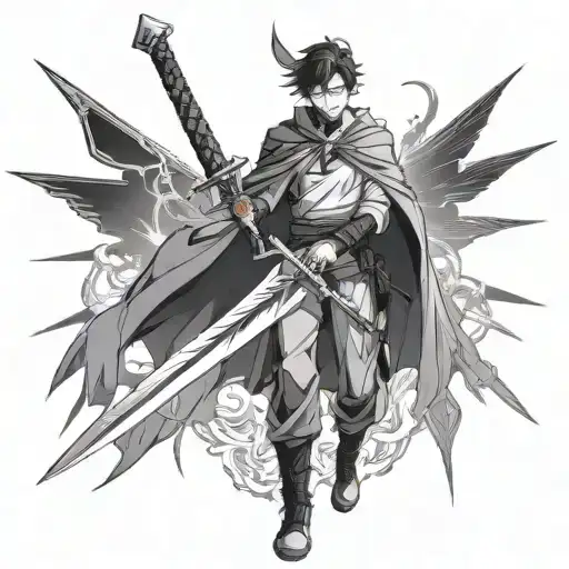 solo leveling sung jin woo swords crossing tattoo design idea