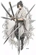 solo leveling sung jin woo swords crossing tattoo design idea