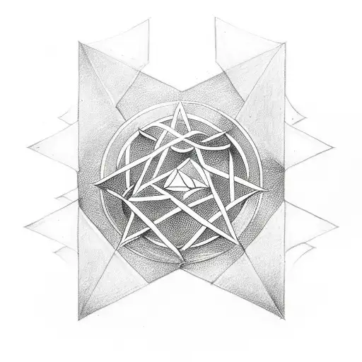 Valknut Symbol with runes tattoo design idea