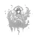 Emo-inspired gaming room scene with a black and grey color palette tattoo design idea