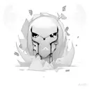 Emo-inspired gaming room scene with a black and grey color palette tattoo design idea